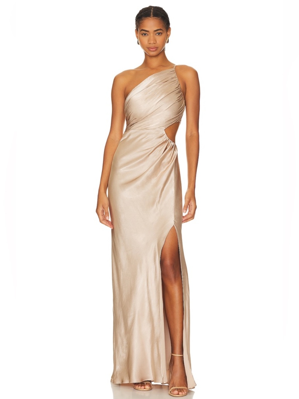 Shona Joy La Lune Asymmetrical One-Shoulder Cutout Gown REVOLVE